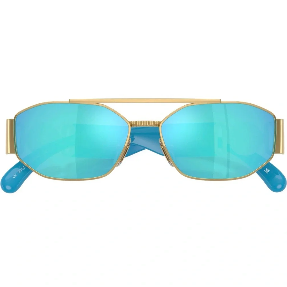 Versace Gold Frame Sunglasses with Aqua Blue Lenses 0VK2003 - Picture 3 of 6